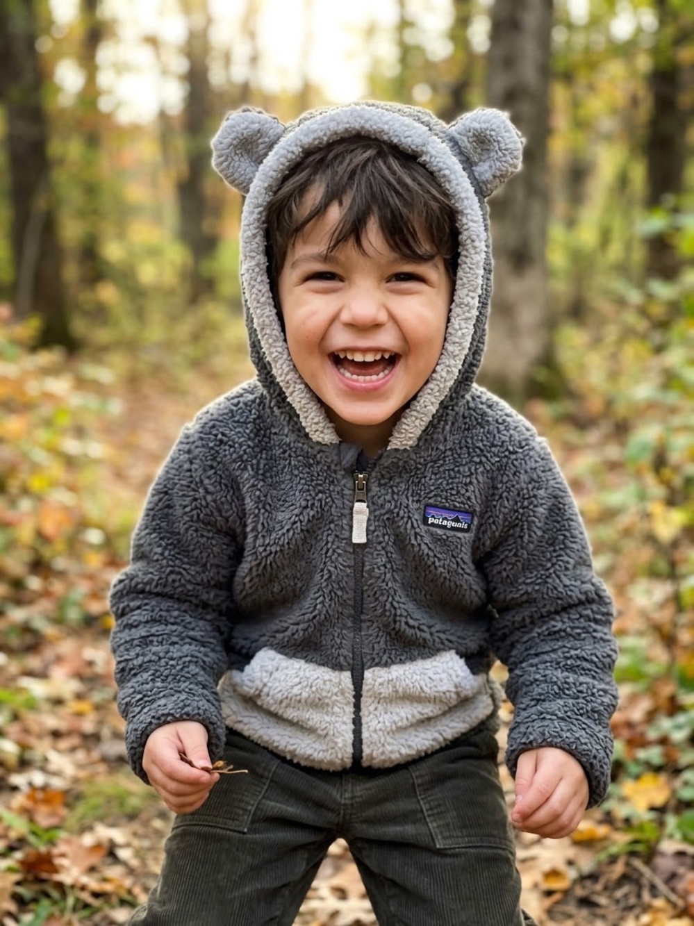 Patagonia Baby Toddler 4t Furry Friends Fleece Hoodie Toddler Bear Cub Ears